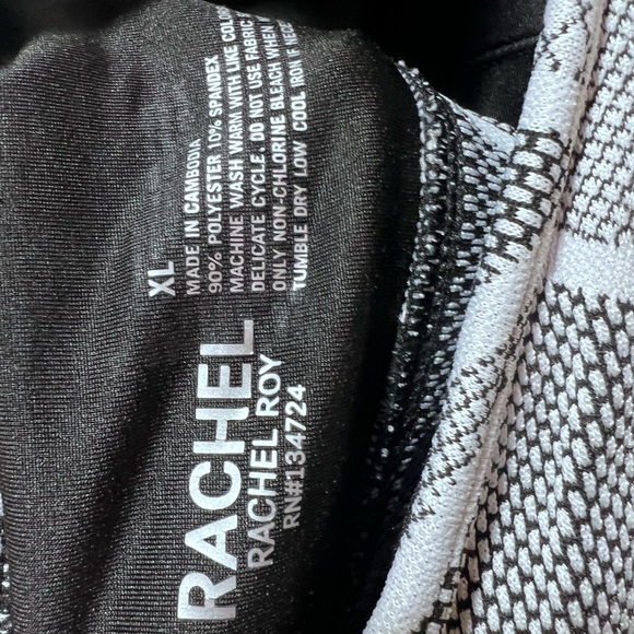 Rachel Roy NWT Active Set Sports Bra & Leggings Xl Black White Geometric Set - Picture 7 of 8